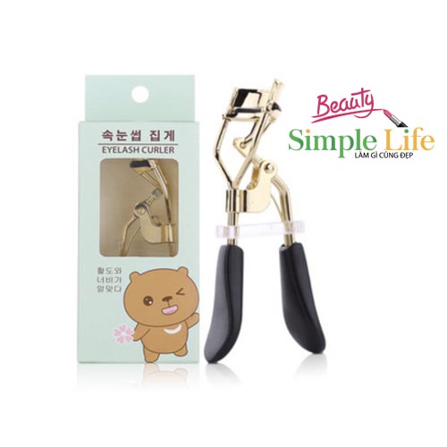 Kẹp Bấm Mi Cong Cao Cấp Thép Không Gỉ Mạ Vàng Sang Trọng Lò Xo Đàn Hồi Cao Gửi Kèm Miếng Cao Xu Thay Thế