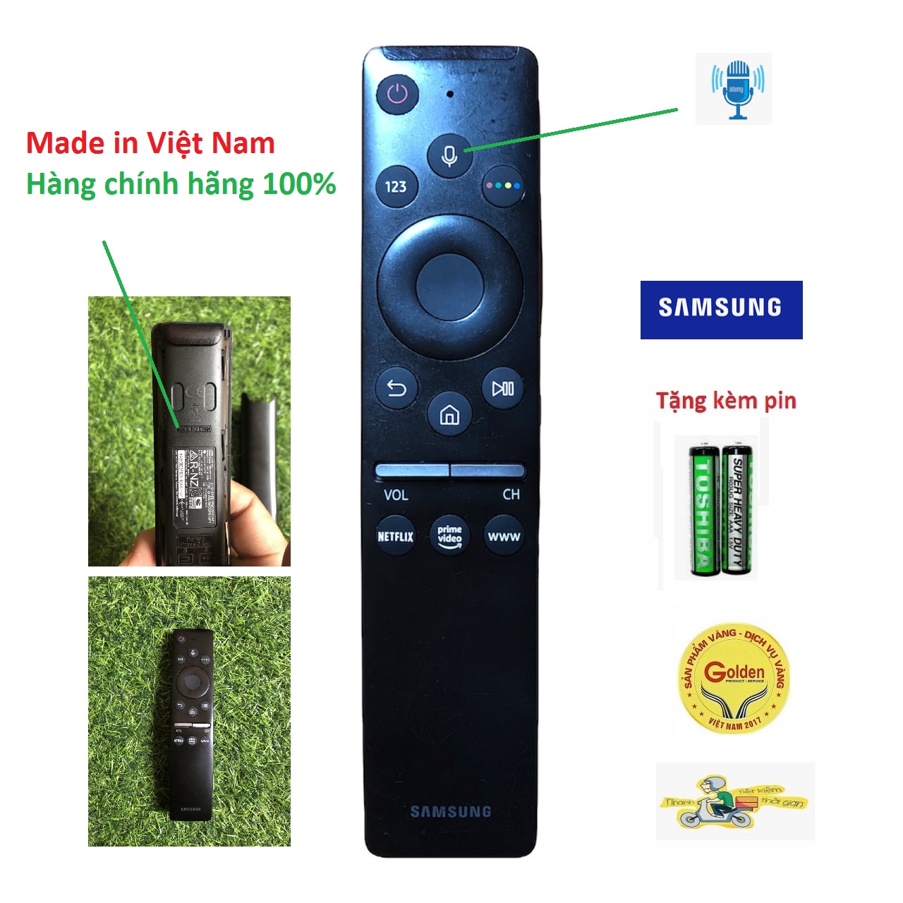 Điều khiển tivi SamSung  BN59-01312F BN59-01312M có giọng nói hàng chính hãng Made in VietNam mới kh