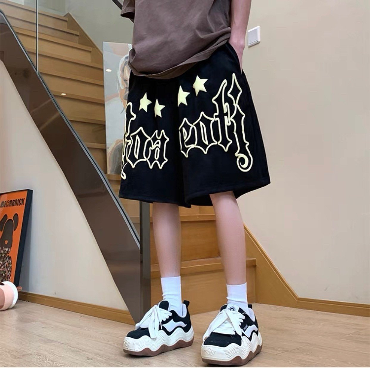 Quần Short nam Star ống rộng Phong Cách Hip Hop Retro By Zonef Official SI
