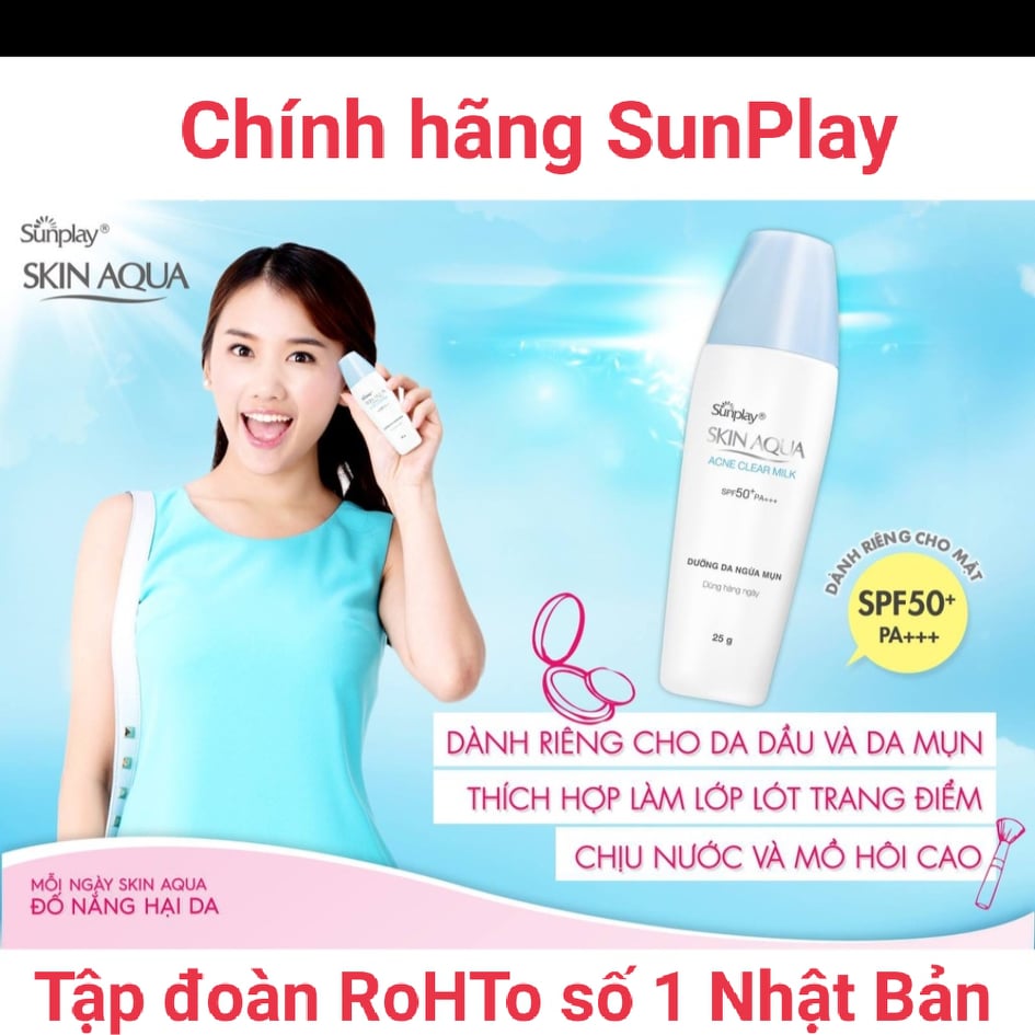 Sữa chống nắng dưỡng da ngừa mụn Sunplay Skin Aqua Acne Clear SPF 50+ PA++++ 25g