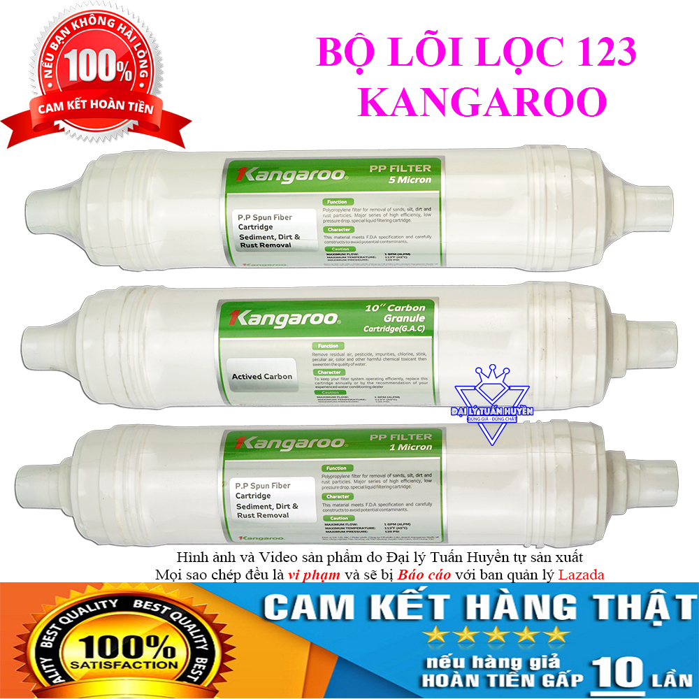 Bộ lõi lọc nước 123 Kangaroo đúc liền dùng cho model KG10A4VTU KG100HK KG100ES KG100EO KG10A4