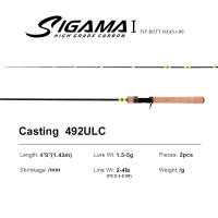 SIGAMA1 Ultralight Carbon Rods MF Action Spinning Casting Fishing Rods Perch Rod 2 section UL L power Travel Rod