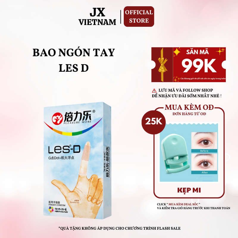 Bao Cao Su Ngón tay Les-D có gai silicon- BCS tăng chất lượng cho cuộc yêu an toàn- hộp 8 chiếc