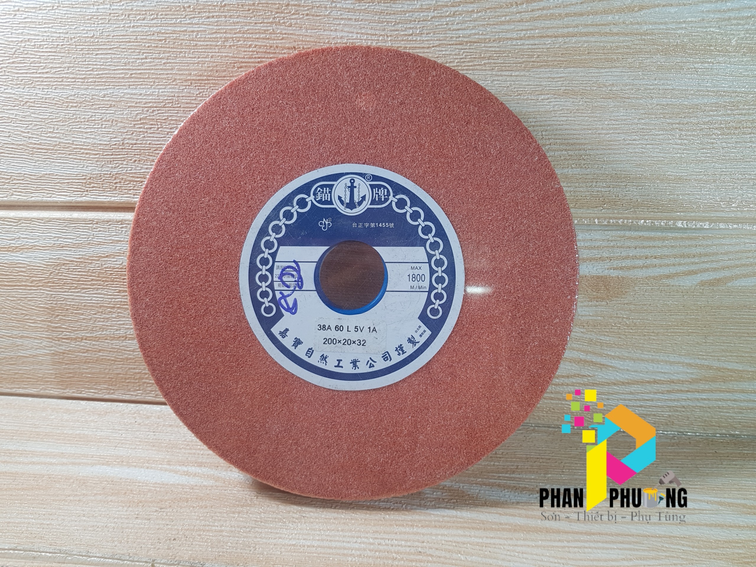 ĐÁ MÀI TRÒN/ ĐÁ MÀI PHẲNG HIỆU MỎ NEO ĐÀI LOAN 200MM X 20MM X Ø32