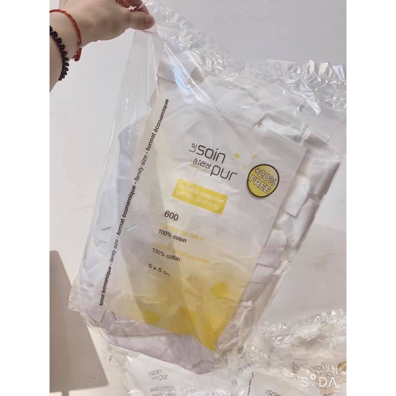 [ 20% FREE TÚI 600M ] Bông tẩy trang Pháp Tetra Medical Carrés de Coton