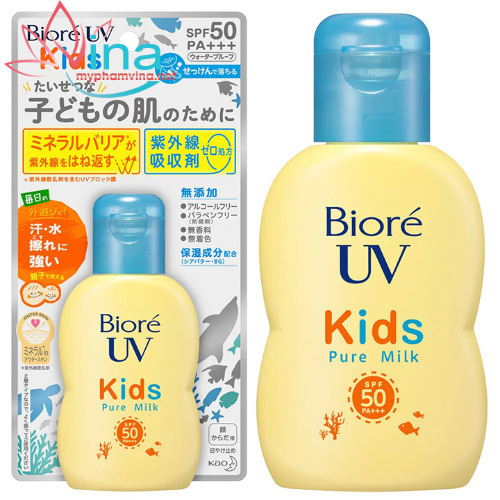 [Hcm]Kem Chống Nắng Cho Bé Biore Uv Kids Milk 70Ml Mẫu Mới Date 2023