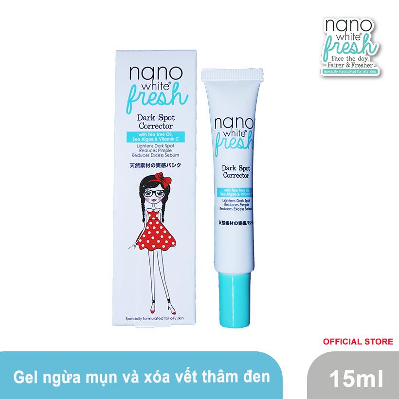 Gel Ngừa Mụn Và Xóa Vết Thâm Đen Nanowhite Fresh 15Ml - Hsd T06/2022