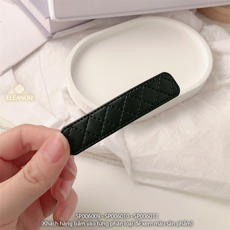 Kẹp tóc nữ Eleanor Accessories kẹp tóc mái bọc da trơn basic phụ kiện tóc 6009