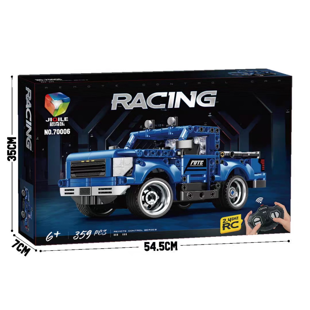 Đồ chơi lắp ráp Techniic Racing - Xếp hình xe ô tô bán tải Ford có điều khiển - Jiqile 70006 + 369 m
