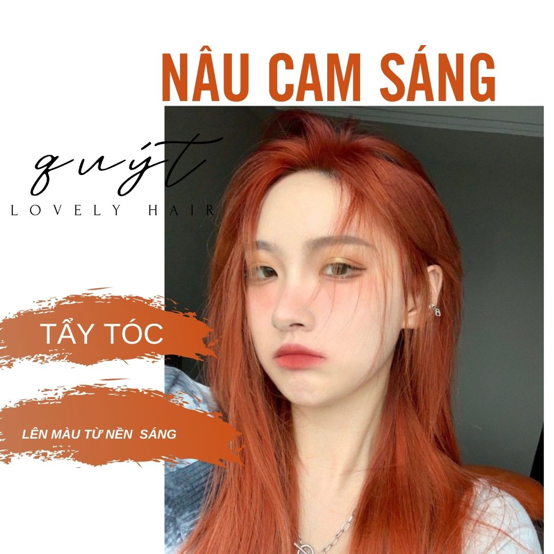 [Hcm]Thuốc Nhuộm Tóc Màu Cam Sáng+Tặng Oxy - Lên Từ Tóc Có Nền