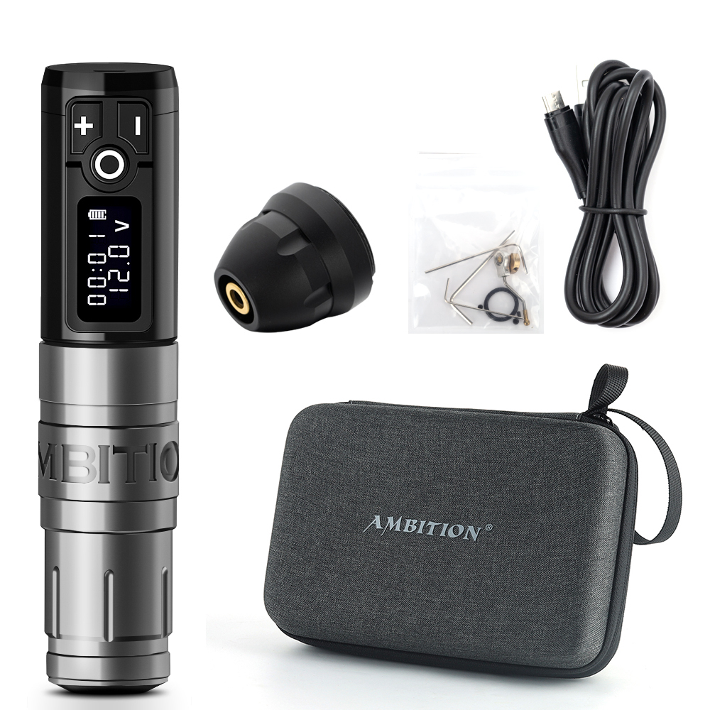 Ambition Storm Wand Wireless Tattoo Machine Pen Battery with Portable Power Coreless Motor Digital L