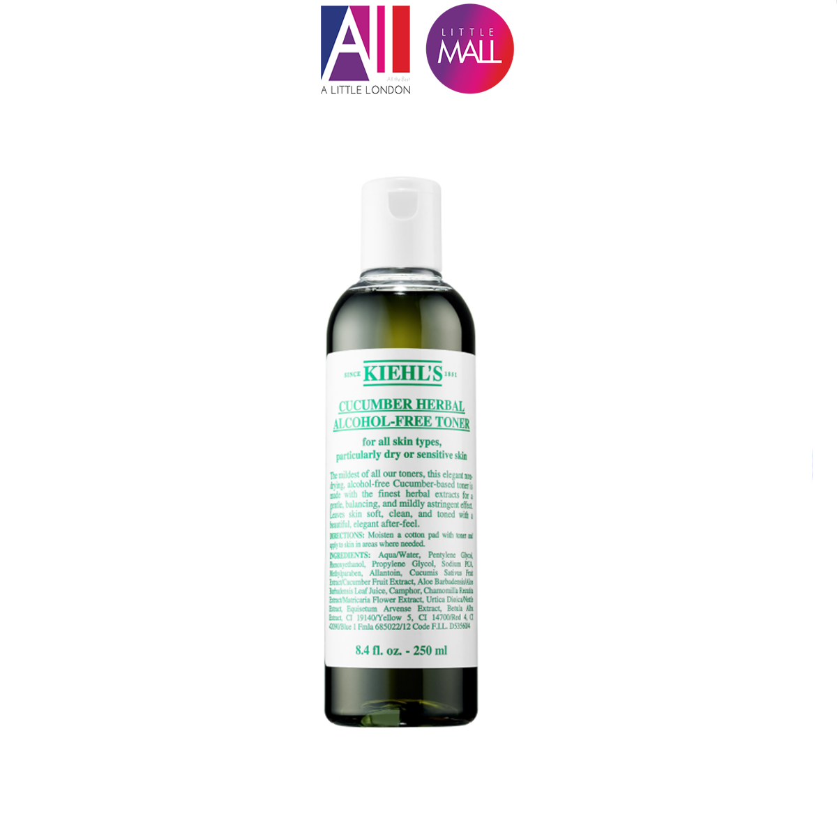 Nước Cân Bằng Kiehls Cucumber Herbal Alcohol - Free Toner - 250Ml (Bill Anh)