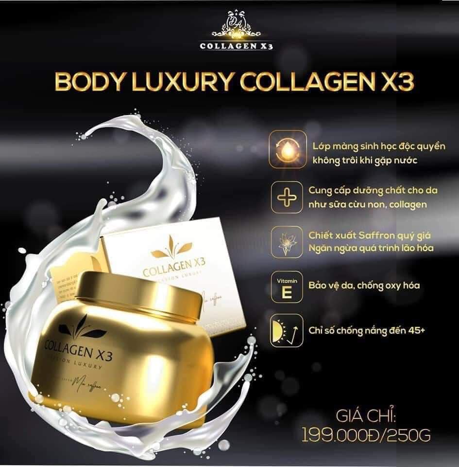 Kem Dưỡng Trắng Body Collagen X3 Chính Hãng