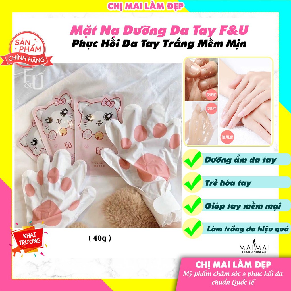 Mặt Nạ Dưỡng Da Tay F&U - Hình Móng Vuốt Mèo Dễ Thương Phong Cách Hàn Quốc