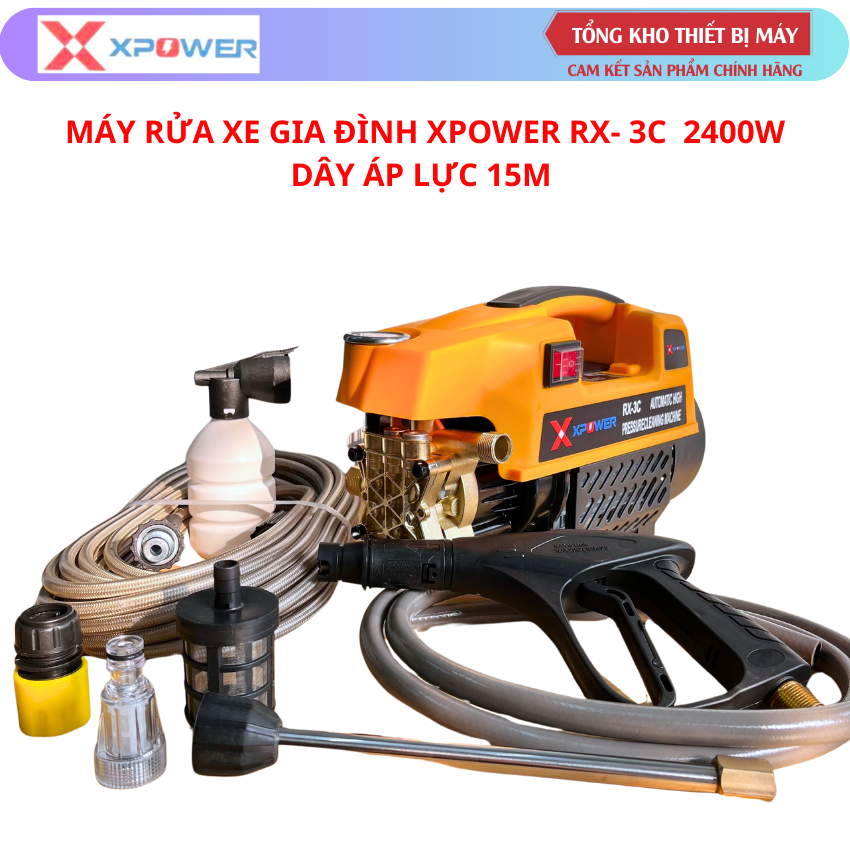 Máy rửa xe Xpower RX- 3C mô tơ cảm ứng từ công suất 2400w xịt rữa siêu mạnh