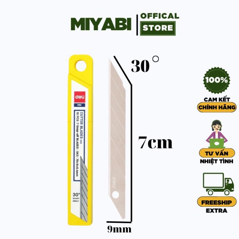 Lưỡi dao rọc giấy Deli 2015 - 10 lưỡi / hộp - SK5 - lưỡi dao rọc giấy mini - MIYABI STORE
