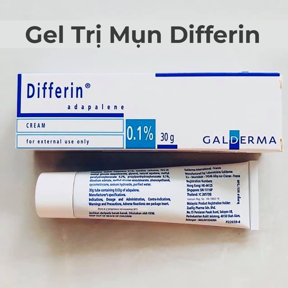 [] DIFFERIN CREAM 0.1% 30g (Adapalene) - Mụn Trứng Cá Mụn Ẩn Mụn Đầu Đen Mụn Viêm