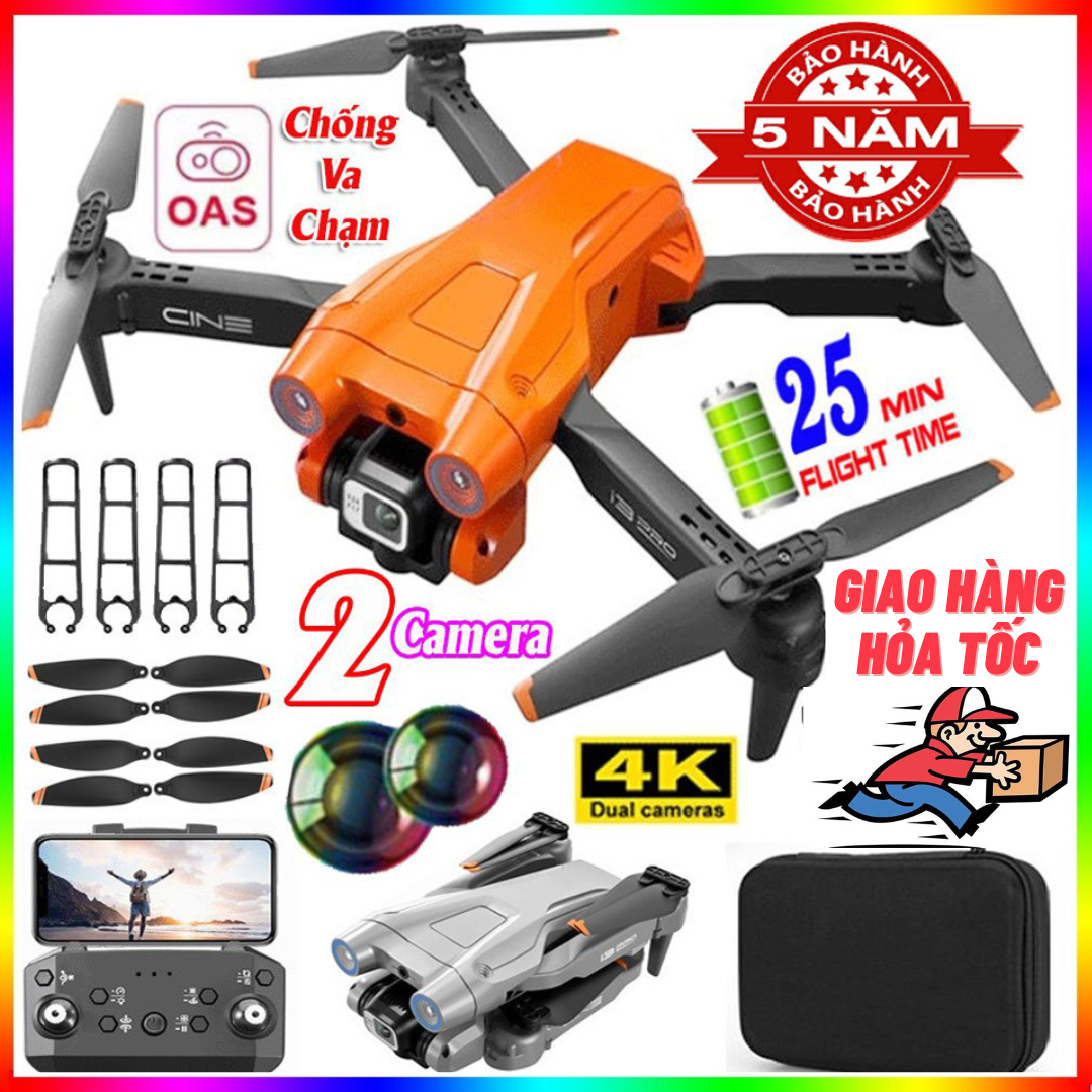 Flycam Giá Rẻ Drone Mini I3 Pro Max - Máy Bay Điều Khiển Từ Xa 4 Cánh FLYCAM Chuyên Nghiệp Chụp Ảnh 