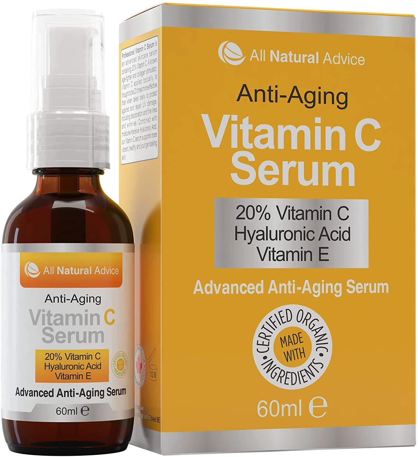 [Hcm]Made In Canda Serum Vitamin C - All Natural Advice Làm Sáng Da Chống Lão Hoá 60Ml