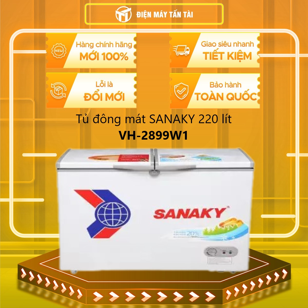 VH-2899W1 - Tủ Đông Sanaky VH-2899W1 220L- Gas R600a thân thiện với môi trường làm lạnh và làm đông 