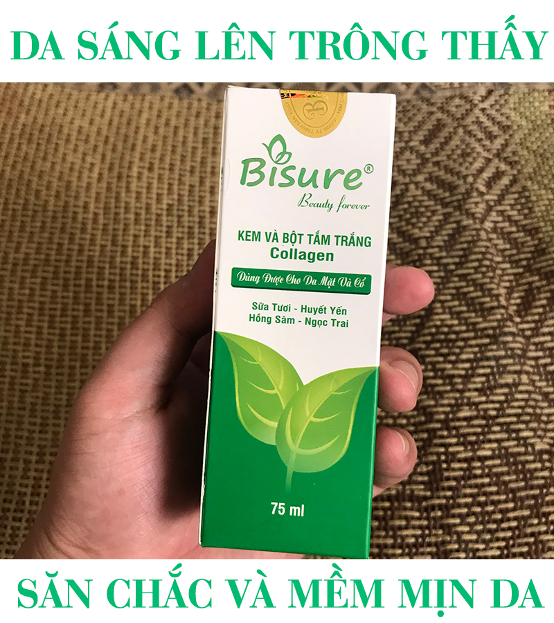 Kem Và Bột Tắm Trắng Collagen/ Tắm Trắng Toàn Thân/Cấp Tốc/Body/Da Mặt/Cho Nam Bisure 75G