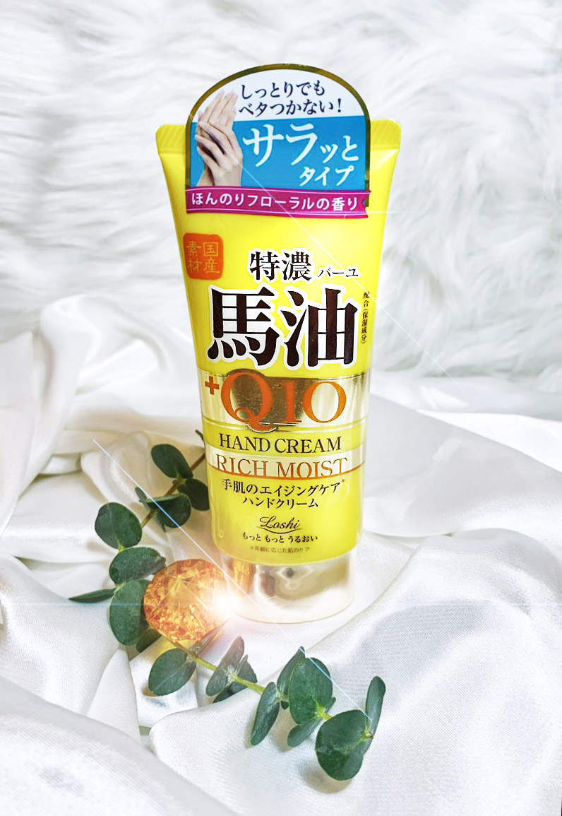 [Hcm]Kem Dưỡng Da Tay Mỡ Ngựa Chống Lão Hóa Q10 Loshi Moist Aid Horse Oil & Q10 Rich Hand Cream 80G