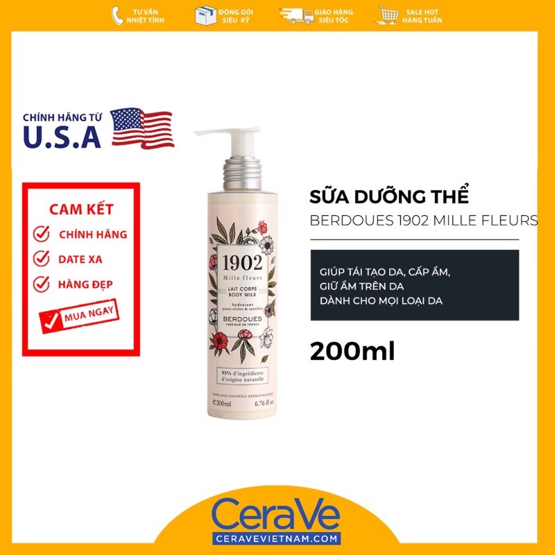 [Hcm]Sữa Dưỡng Thể Berdoues 1902 Mille Fleurs 200Ml