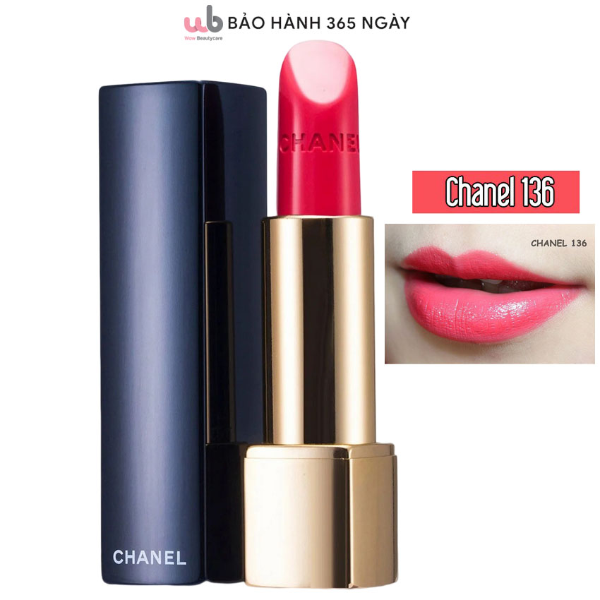 Son Chanel 136 màu hồng coralMélodieuse Màu son lì hot trendcó dưỡngmôi mọng bóng nhẹ nhàngTặng kèm 