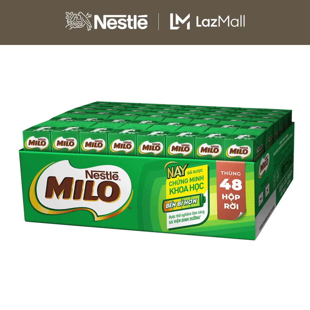 [ƯU ĐÃI THÁNG 4] [Giao hàng toàn quốc][Không màng co] Sữa lúa mạch Nestlé® MILO® thùng 48 hộp x 180m