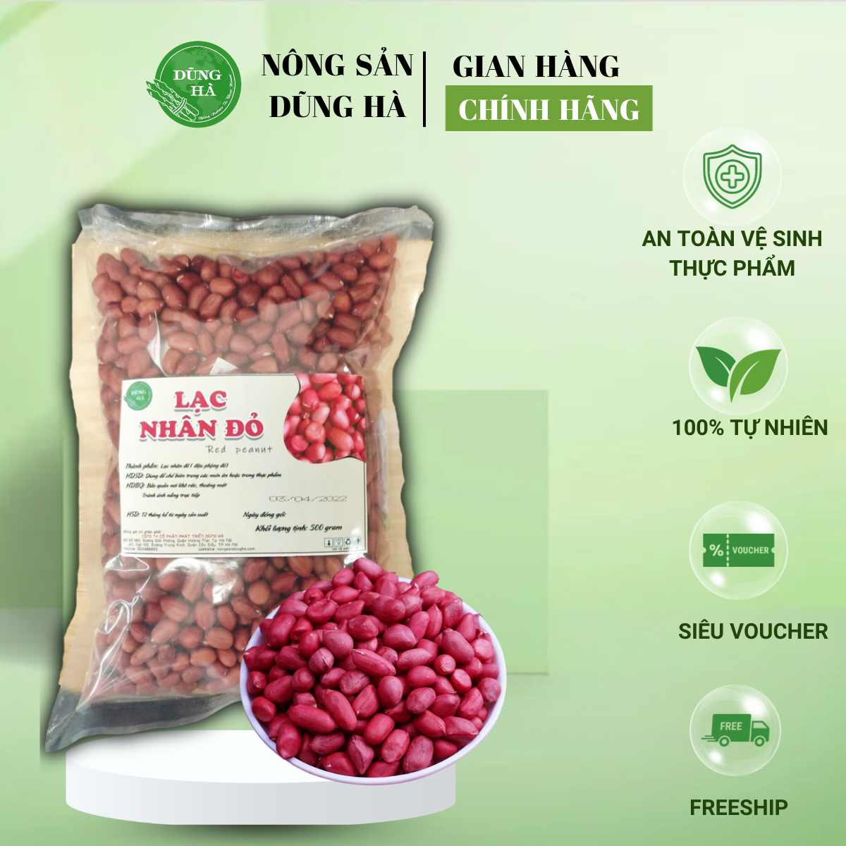 Lạc nhân đỏ Nam Định (Đậu phộng đỏ) - Lạc Nhân Đỏ (Đậu Phộng Đỏ) Date Mới Không Hôi Không Mốc Bao Ng