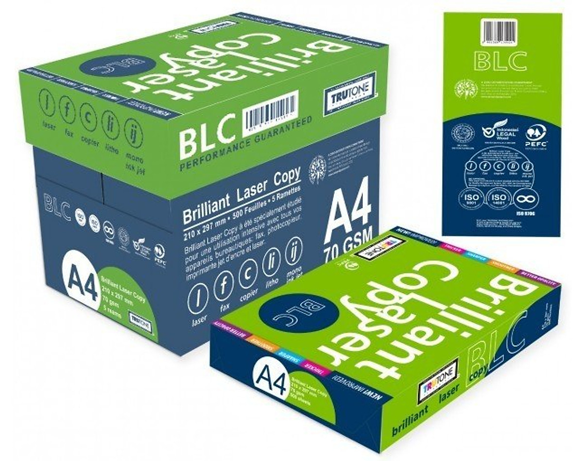 Giấy A4 BRILLITANT 70gsm-hàng nhập khẩu nguyên thùng Indonesiadày mịnđẹp