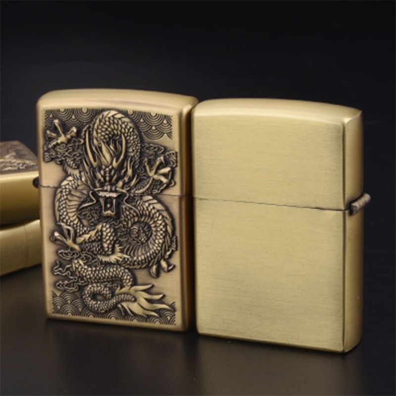 BẬT LỬA ZIPPO KHẮC NỔI HÌNH LINH THÚ KIM CỔ - XÀI XĂNG