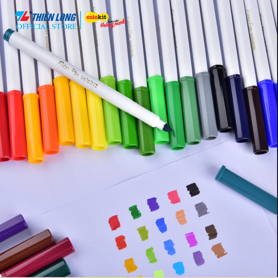 Bút Lông 36 Màu Thiên Long Fiber Pen Washable- Colokit SWM-C006
