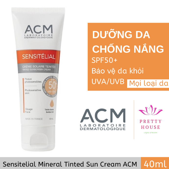 Kem Chống Nắng Acm Sensitelial Tinted Sunscreen Cream Spf50 Cho Mọi Loại Da