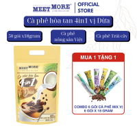 Bịch Cà Phê Hòa Tan 4in1 Vị Dừa Meet More (50 Gói/ 18 Gram) - Cà phê nông sản Việt