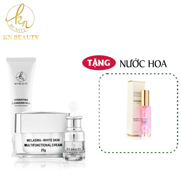 [Hcm]Bộ Chăm Sóc Da Công Nghệ Thái Lan Kn Beauty Chuyên Nám ( Serum + Kem Face + Srm )