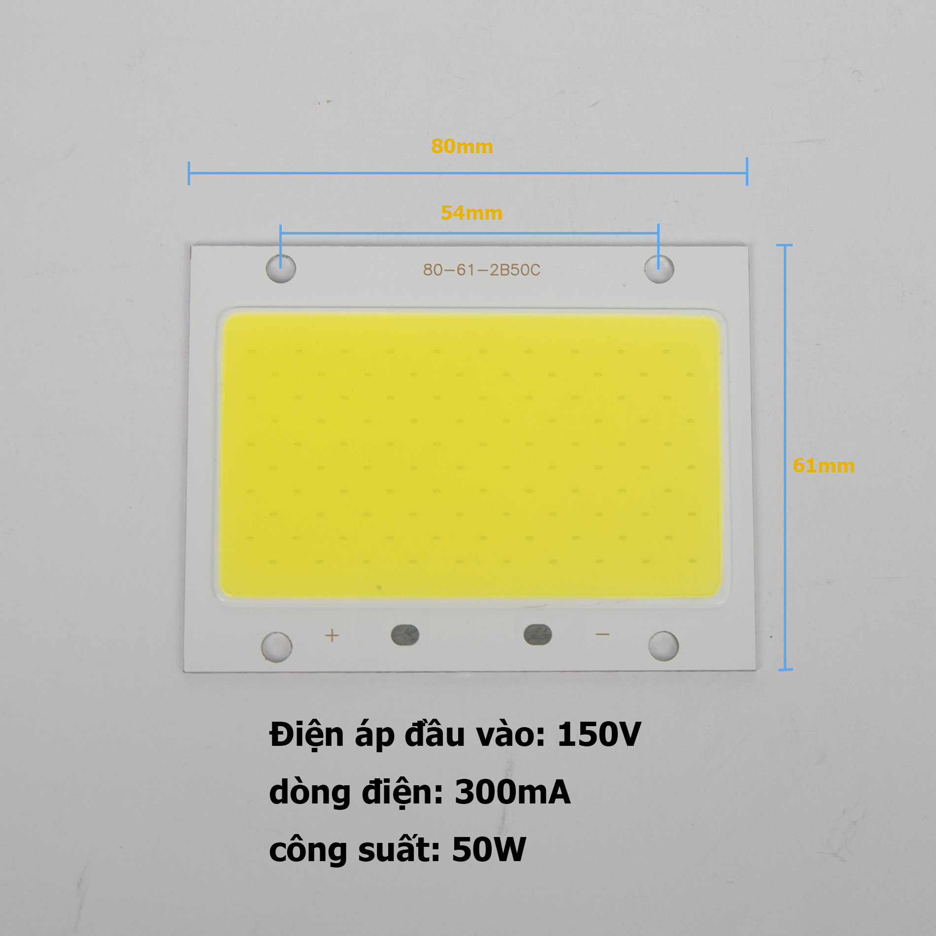 chip LED COB 50W 100W 150W 200W cao áp 150V Ánh sáng Trắng sử dụng điện 220V