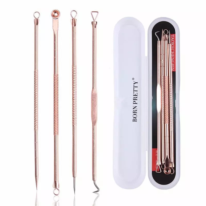 BỘ NẶN MỤN 4 CÂY 8 ĐẦU KIM LOẠI CHUYÊN NGHIỆP
