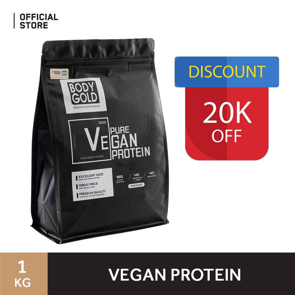 Organic Vegan Protein Body Gold - Sữa Tăng Cân Tăng Cơ túi 1KG + Tặng bình lắc