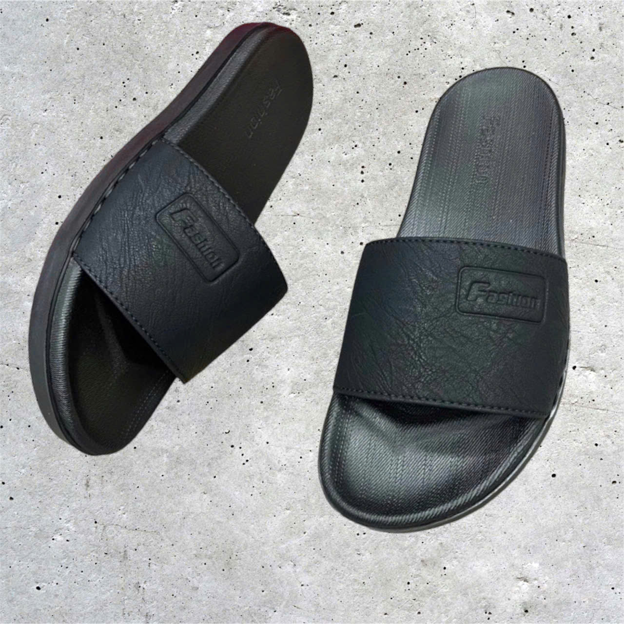 Dép Nam Quai Ngang Da Thời Trang Quai Đế Khâu Chắc Chắn Mềm Đi Êm Chân Dép Nam Đế Bằng Ngoài Trời Mặ