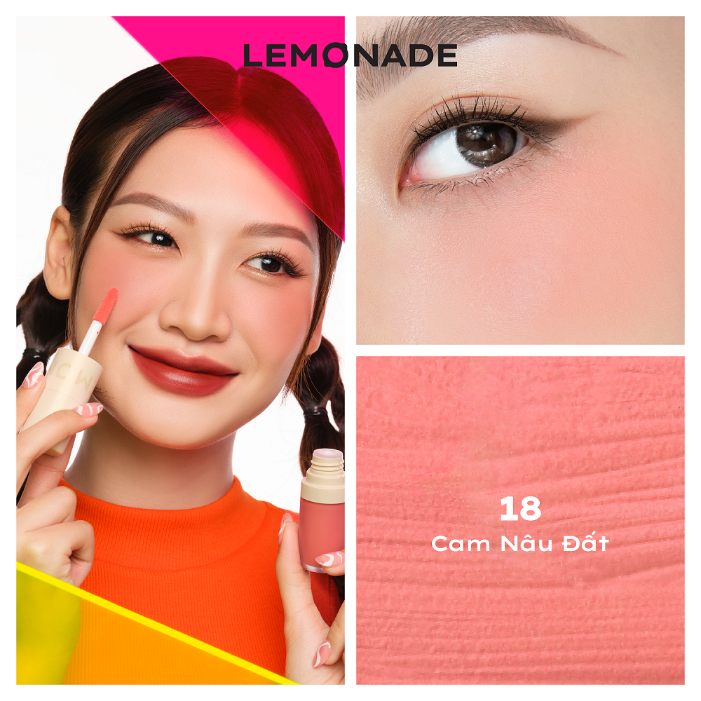 Combo Má kem mịn lì thuần chay Lemonade Perfect Blush 8.5g và Son kem mịn lì thuần chay Lemonade Per