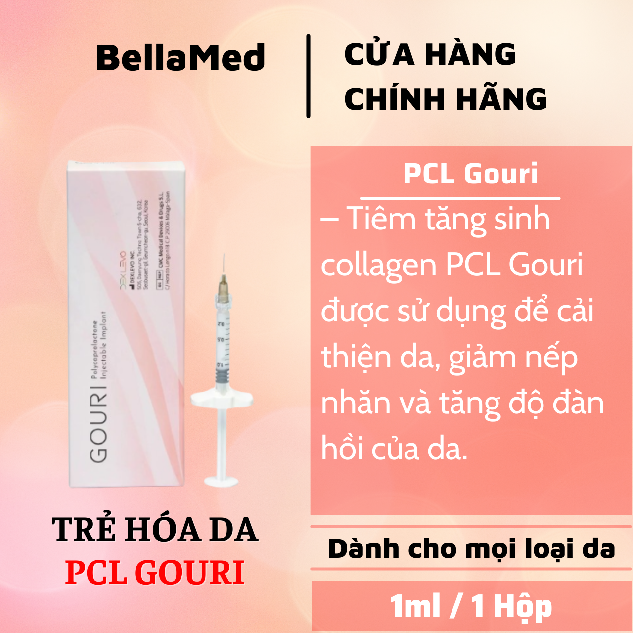 Tinh chất trẻ hóa da GOURI PCL tăng sinh collagen làm đầy sẹo