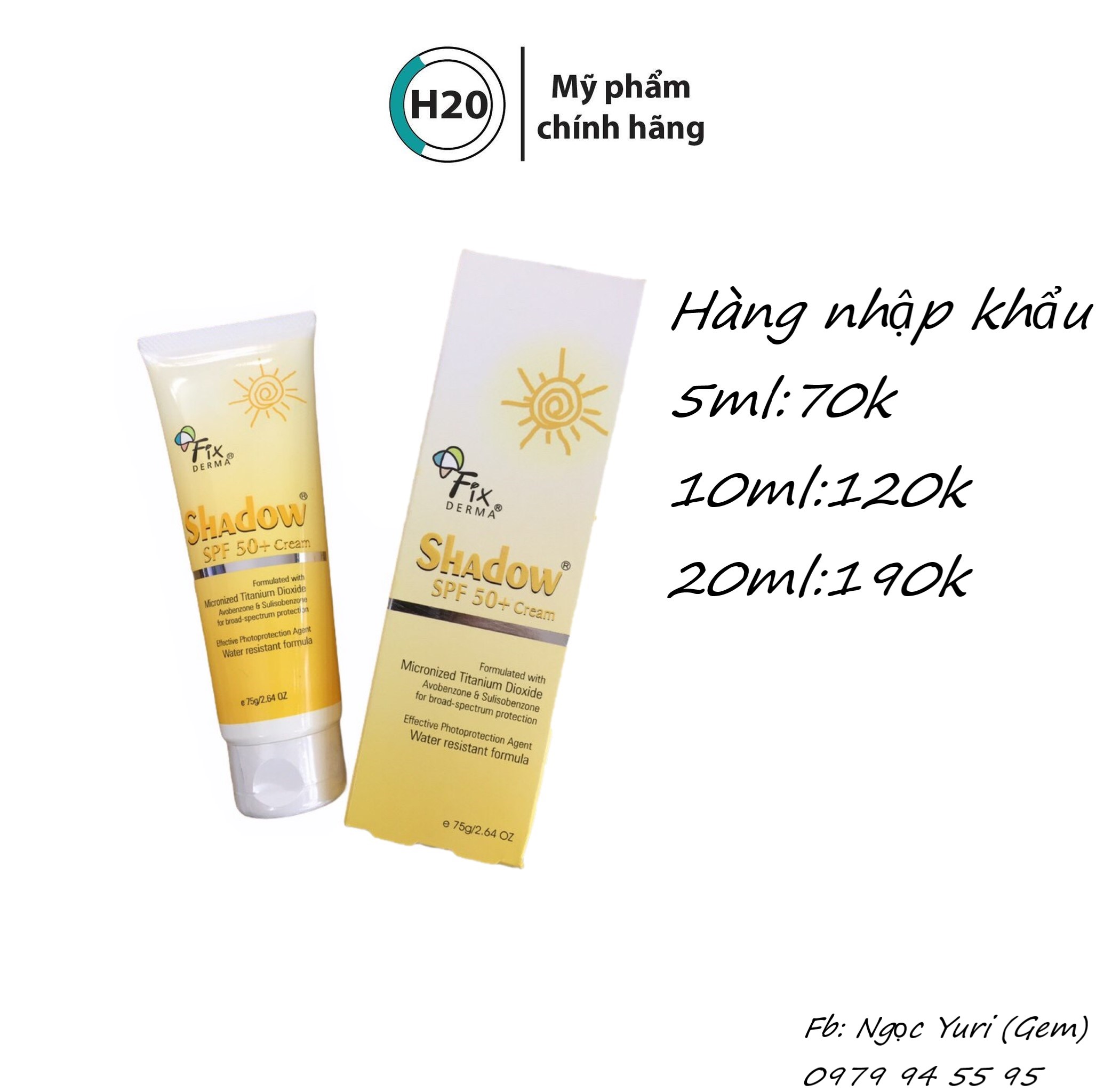 [Hàng Nhập Khẩu] Kem Chống Nắng Fixderma Shadow Spf50+