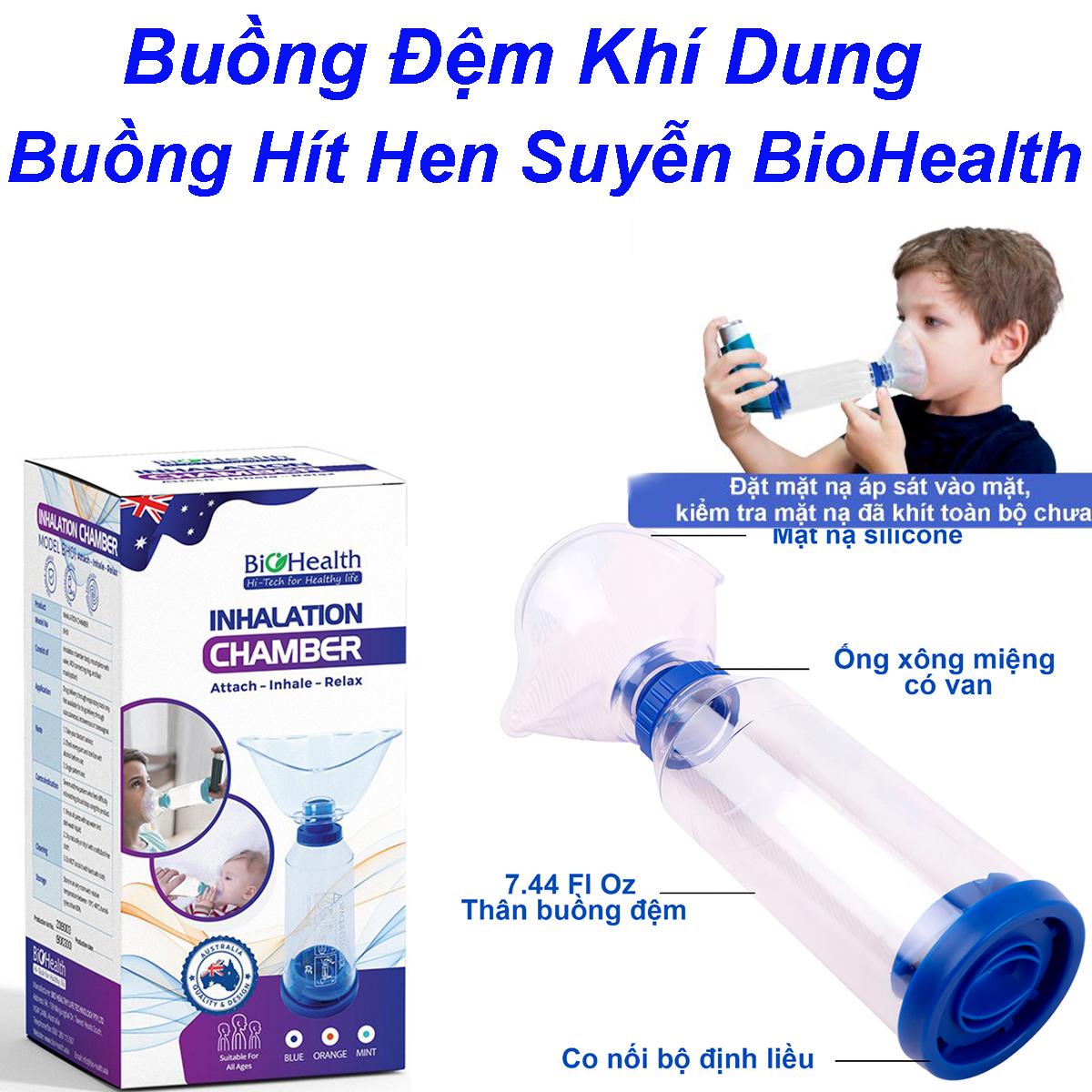 Buồng Đệm Xịt Hen Hít Hen SuyễnKhí Dung Biohealth BH01