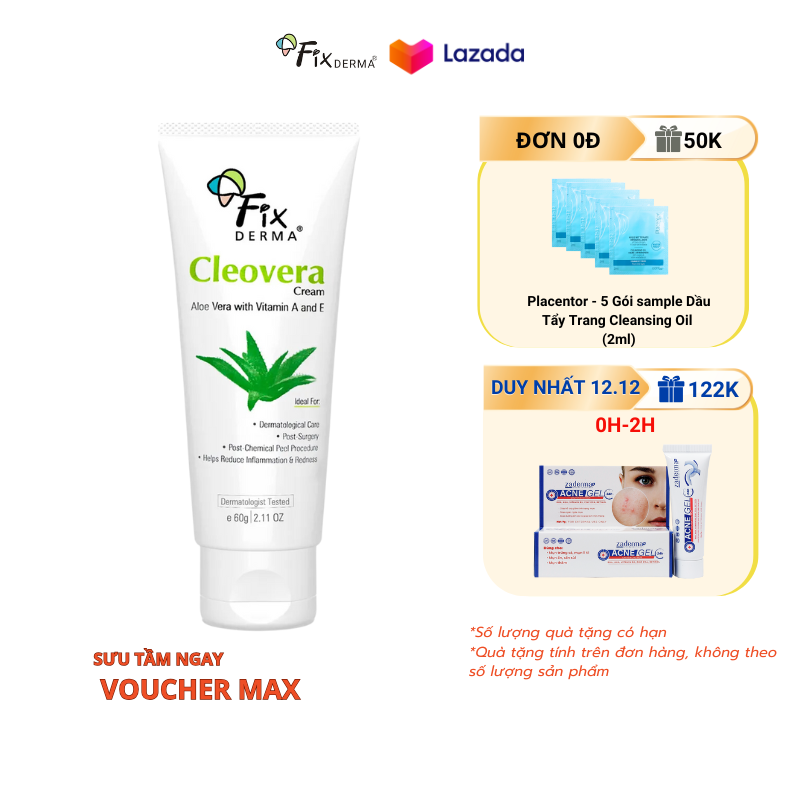 Kem dưỡng ẩm da mặt kem dưỡng da toàn thân Fixderma Cleovera Cream dưỡng ẩm da mặt chống nắng dưỡng 