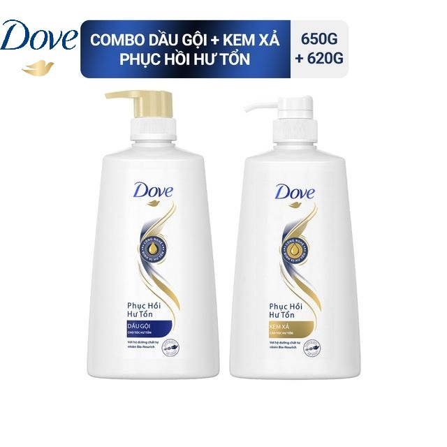 [HCM]COMBO Gội xả Dove Phục hồi Hư tổn 650/620g