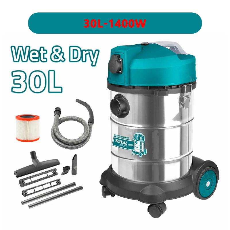 Máy hút bụi đa năng hút khô và ướt TOTAL 10L-75L máy hút bụi công nghiệp gia đình công suất lớn có chức năng thổi bụi kèm phụ kiện