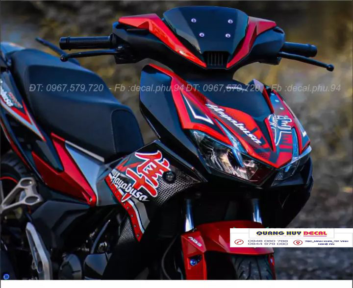 Tem trùm winner x đỏ đen - Độ dán team trùm decal xe máy winner x xanh ngọc đen - Team trùm decal xe