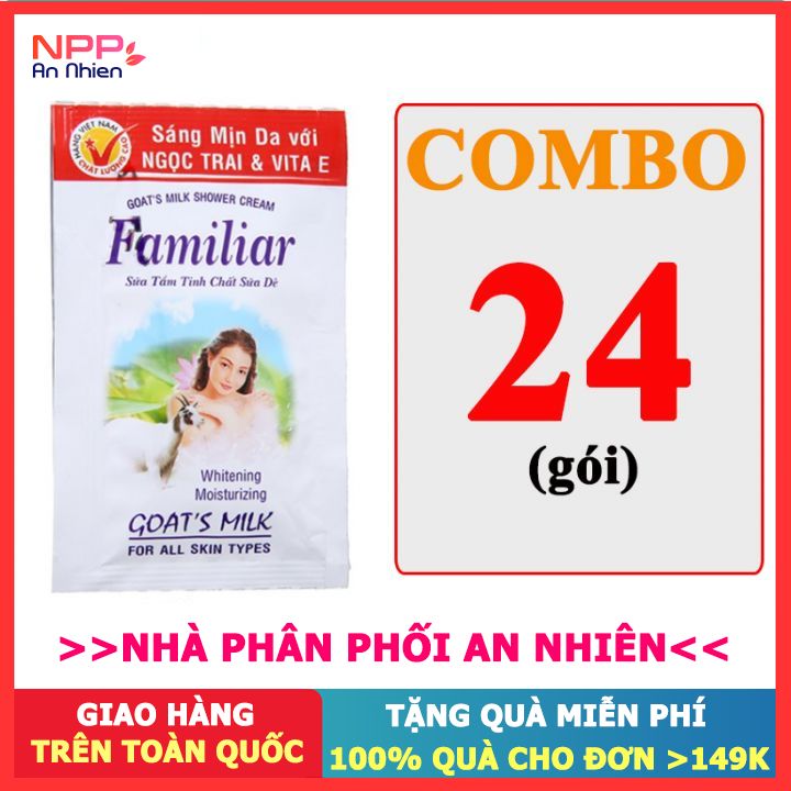 Combo 24 Gói Sữa Tắm Tinh Chất Sữa Dê Familiar 5Ml - Npp An Nhiên