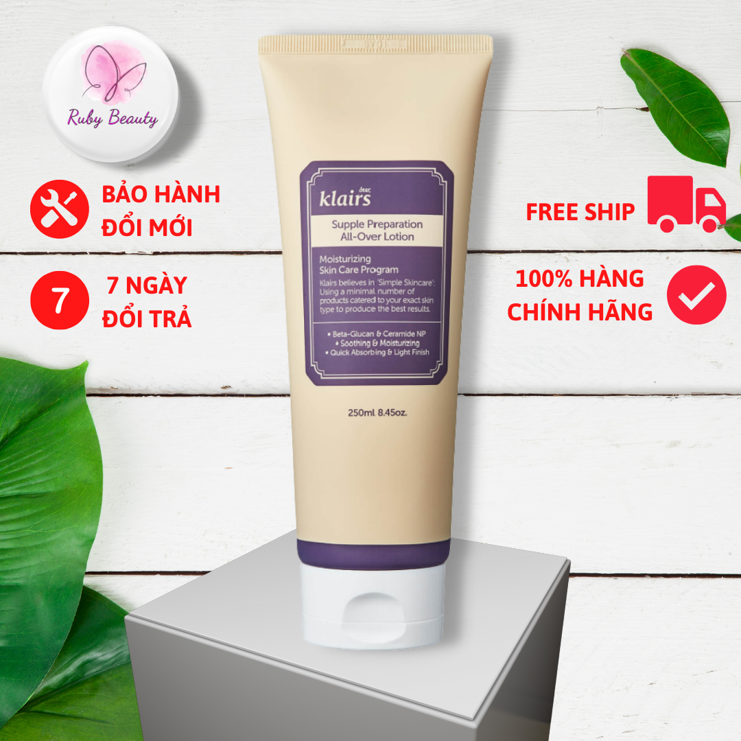 Kem Dưỡng Ẩm Klairs Đa Năng Cho Da Mặt & Cơ Thể 250Ml Supple Preparation All Over Lotion